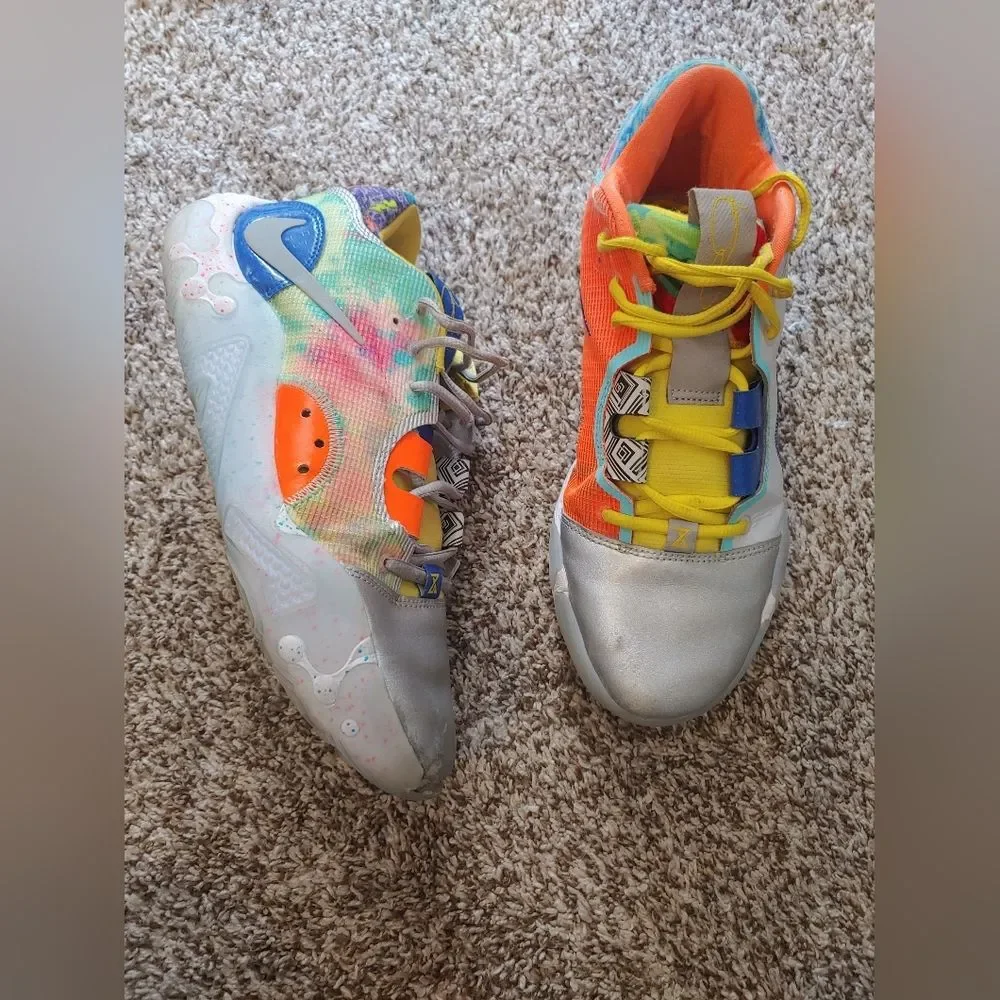 Nike Paul George Sneakers PG 6 'What The' Multicolor Shoes Men's Size 9